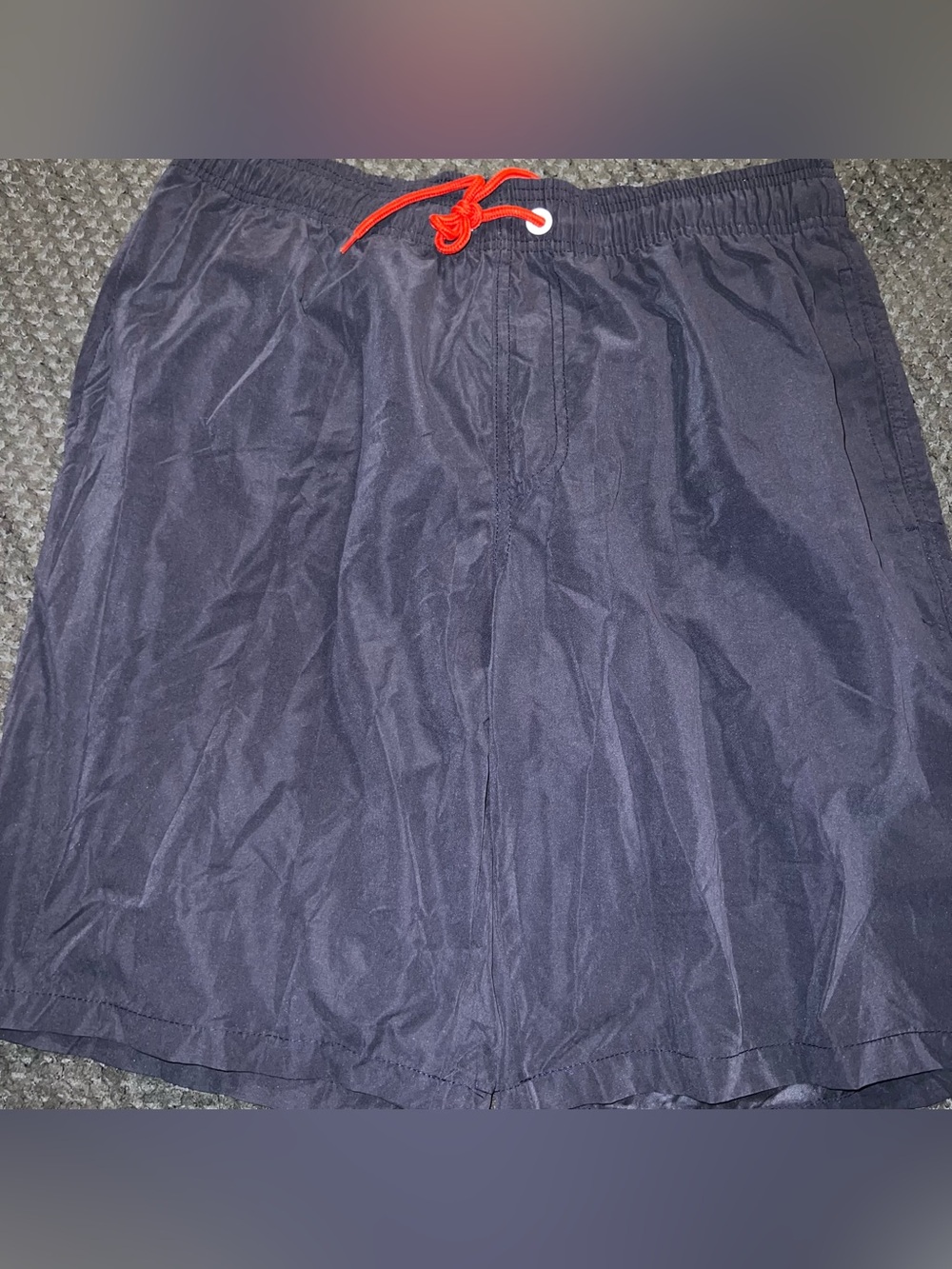 Men's Navy Drawstring swim trunks